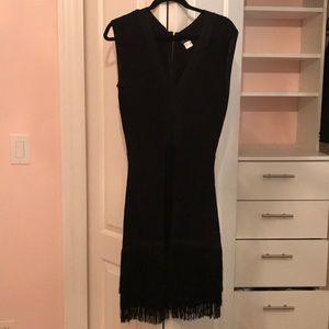 Black Fringed Bandage Dress